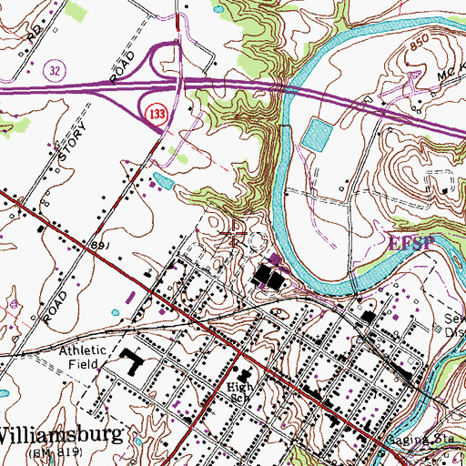 Topographic Map of Williamsburg Cemetery, OH