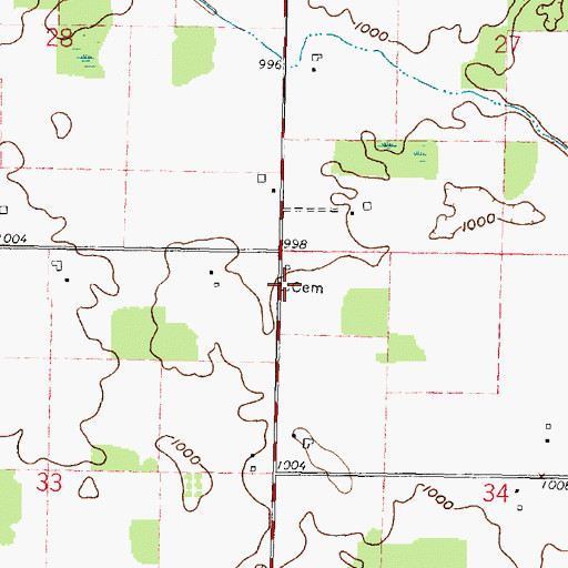 Topographic Map of Brenner Cemetery, OH