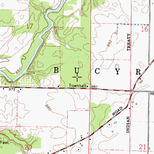 Topographic Map of Carmean Woods State Nature Preserve, OH