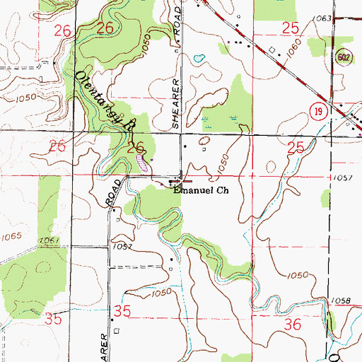 Topographic Map of German Evangelical Lutheran Cemetery, OH