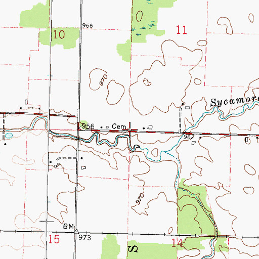 Topographic Map of Kennedy Cemetery, OH