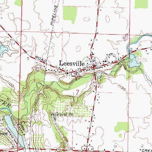 Topographic Map of Leesville Cemetery, OH