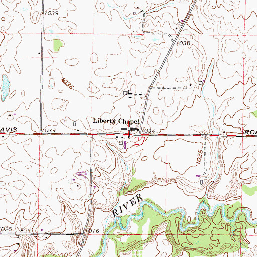 Topographic Map of Liberty Chapel Cemetery, OH