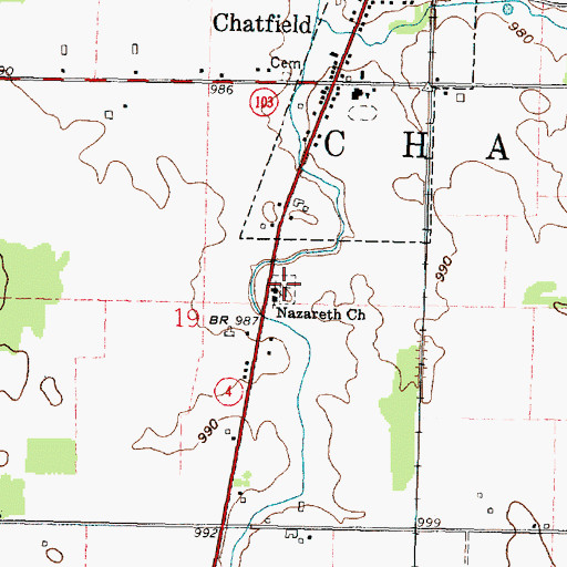 Topographic Map of Nazareth Lutheran Cemetery, OH