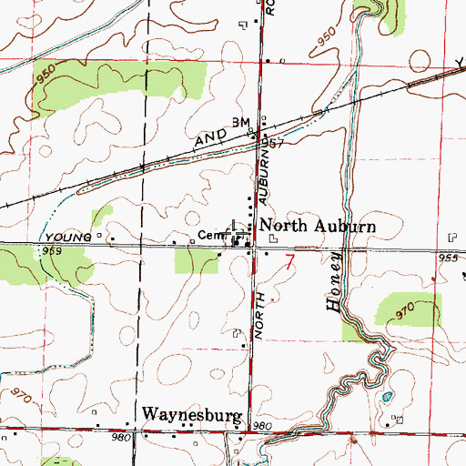 Topographic Map of Our Mother of Sorrows Cemetery, OH