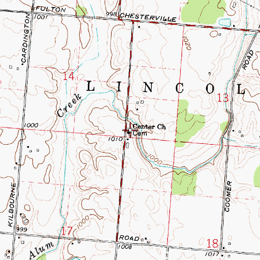 Topographic Map of Center Methodist Episcopal Cemetery, OH