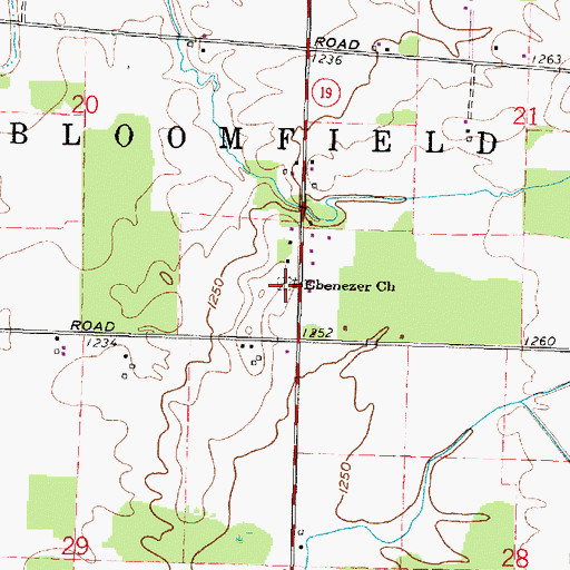 Topographic Map of Ebenezer Methodist Episcopal Cemetery, OH