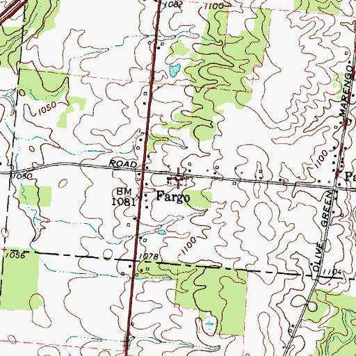 Topographic Map of Fargo Methodist Episcopal Cemetery, OH