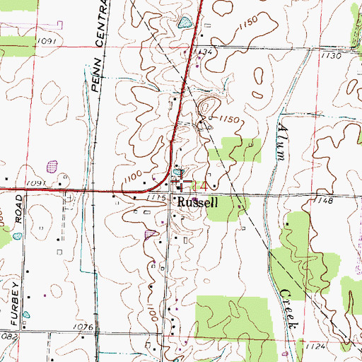 Topographic Map of Friends Cemetery, OH