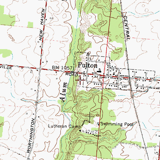 Topographic Map of Fulton Cemetery, OH