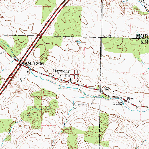Topographic Map of Owl Creek Cemetery, OH