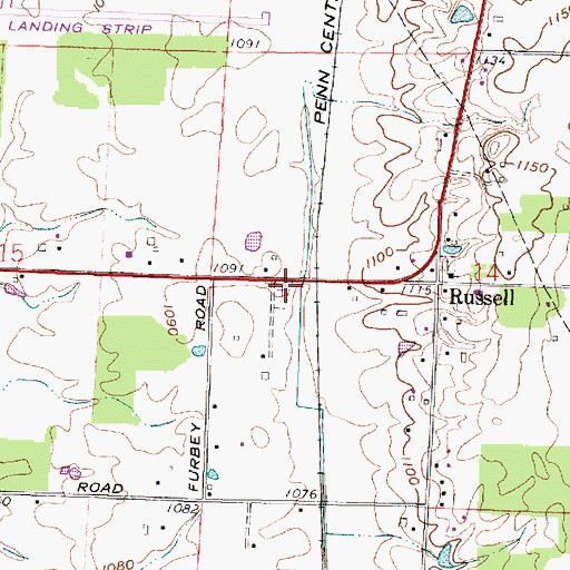 Topographic Map of Union Cemetery, OH