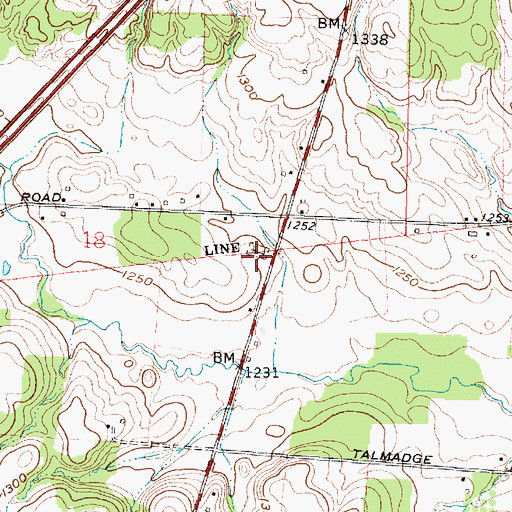 Topographic Map of Yankee Street Cemetery, OH