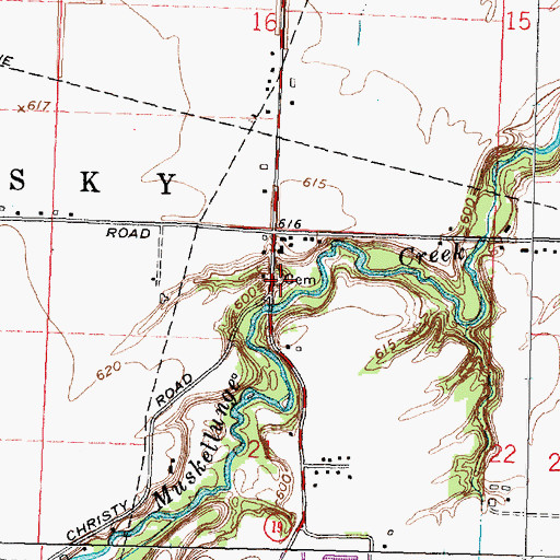 Topographic Map of Binkley Cemetery, OH