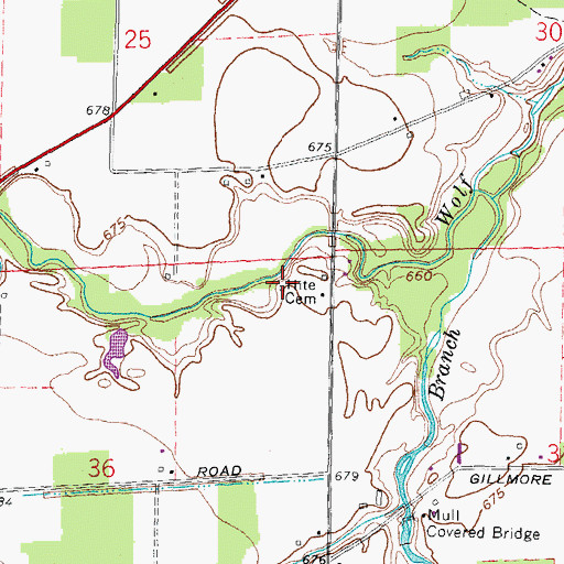 Topographic Map of Hite Cemetery, OH