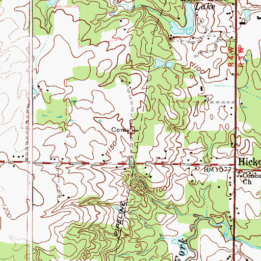 Topographic Map of Bethel Methodist Episcopal Cemetery, OH