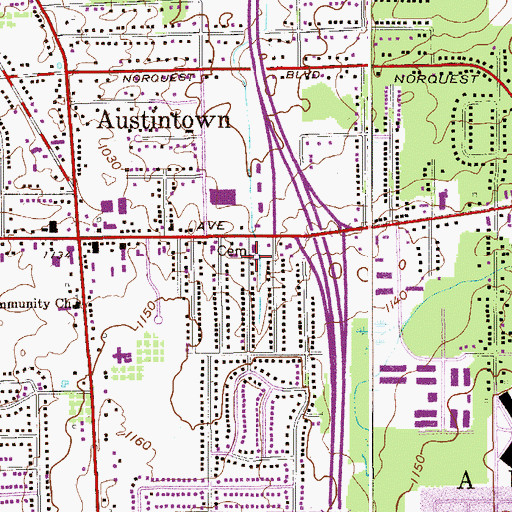Topographic Map of Cotton Private Cemetery, OH