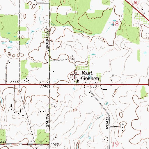 Topographic Map of East Goshen Friends Cemetery, OH
