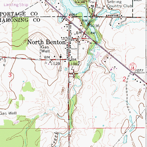 Topographic Map of North Benton Cemetery, OH