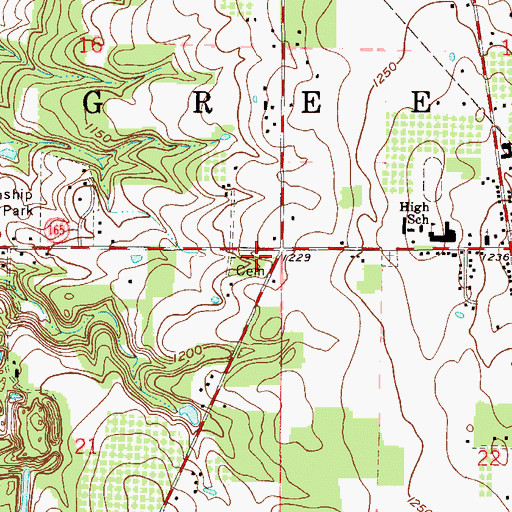 Topographic Map of Old Lutheran Cemetery, OH