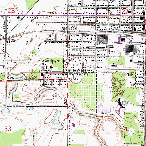 Topographic Map of Quaker Hill Cemetery, OH