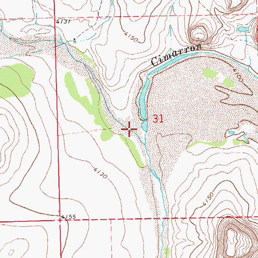 Topographic Map of Caon Gallinas, OK