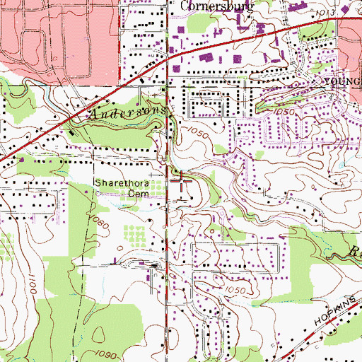 Topographic Map of Zion Lutheran Cemetery, OH