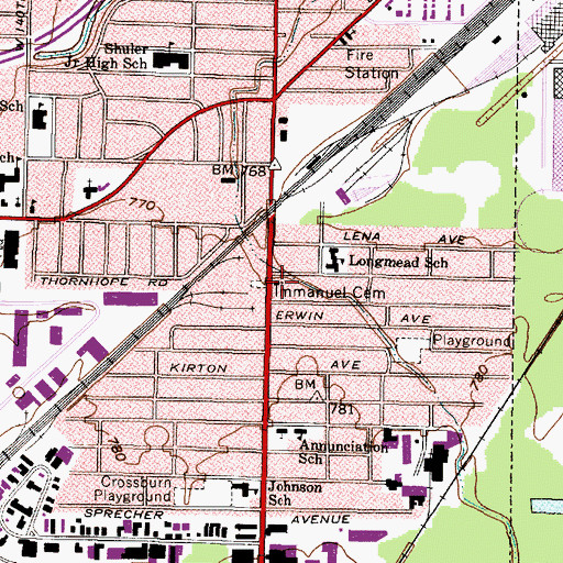 Topographic Map of Immanuel United Church of Christ, OH