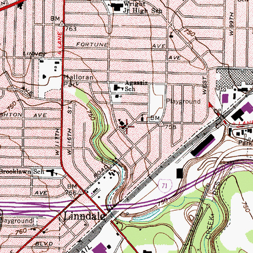Topographic Map of Saints Philip and James Roman Catholic Church, OH