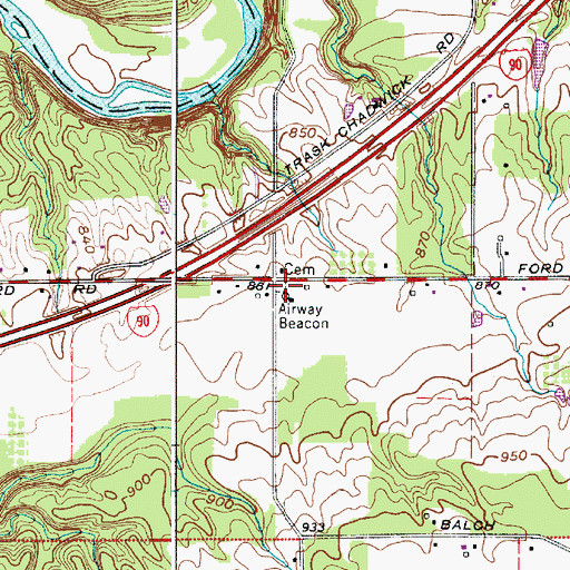Topographic Map of Clague Farm Cemetery, OH