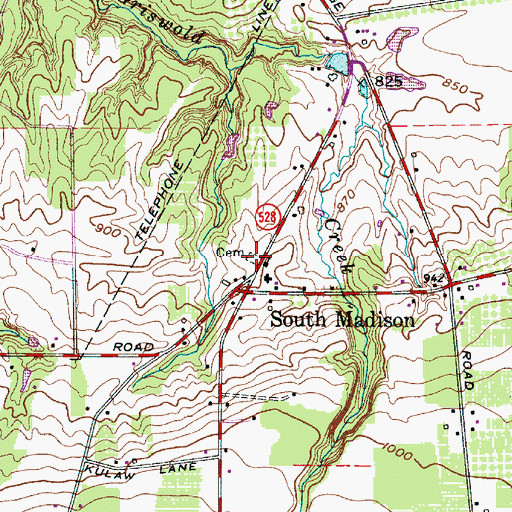 Topographic Map of Gore Church Cemetery, OH
