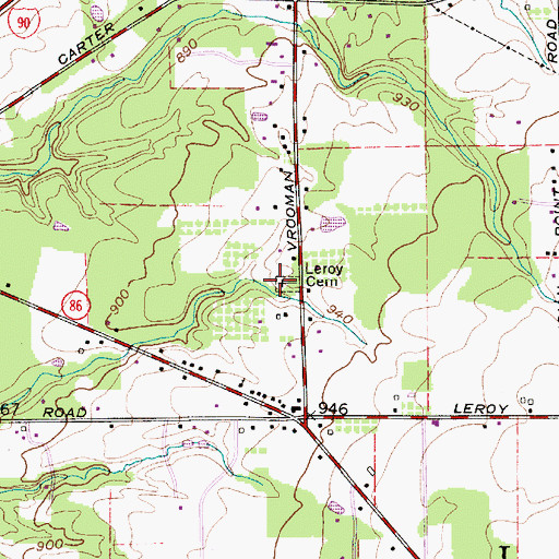 Topographic Map of Williams Cemetery, OH