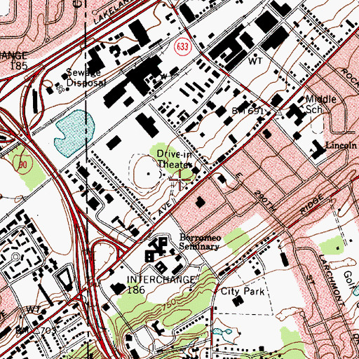 Topographic Map of Wickliffe Village Cemetery, OH