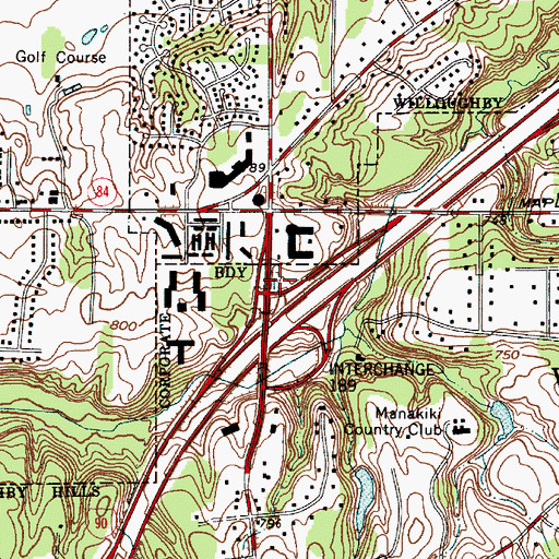 Topographic Map of SOM Road Cemetery, OH