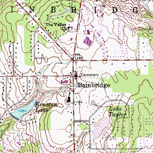 Topographic Map of Bainbridge Community Church, OH