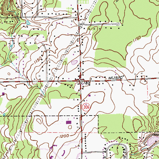 Topographic Map of Matthew Cemetery (historical), OH