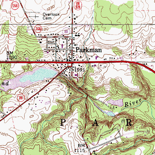Topographic Map of Old Cemetery, OH