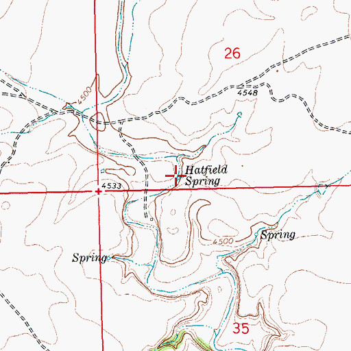 Topographic Map of Hatfield Spring, CO