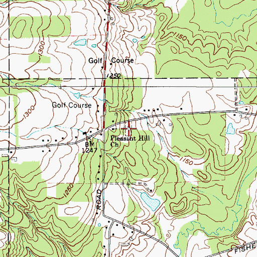 Topographic Map of Pleasant Hill Cemetery, OH