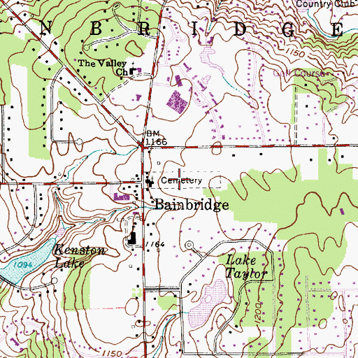 Topographic Map of Restland Cemetery, OH