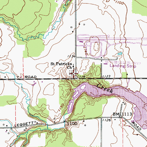 Topographic Map of Saint Patrick Cemetery, OH