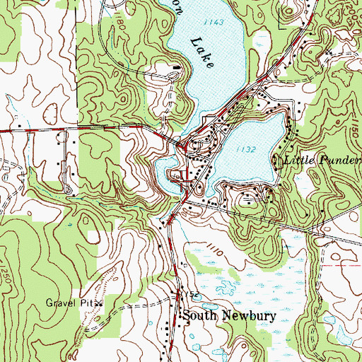 Topographic Map of South Newbury Cemetery, OH