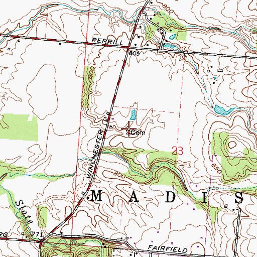 Topographic Map of Conklin Cemetery, OH