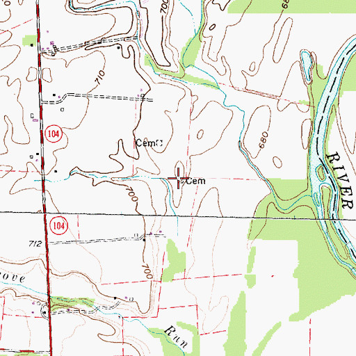 Topographic Map of James Borrer Farm Cemetery, OH