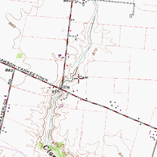 Topographic Map of Lewis Farm Cemetery, OH