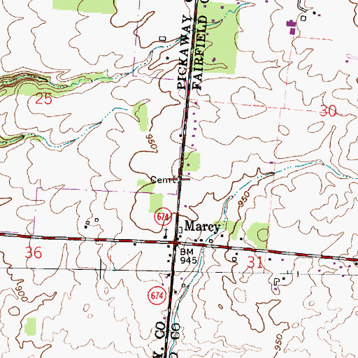 Topographic Map of Marcy Cemetery, OH