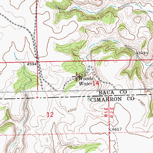 Topographic Map of Woods Water, CO