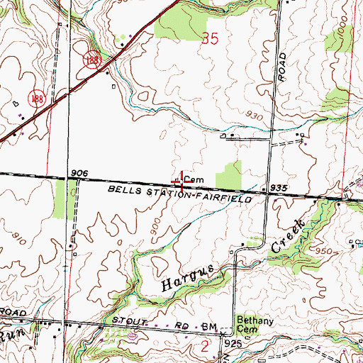 Topographic Map of Wagner Farm Cemetery, OH