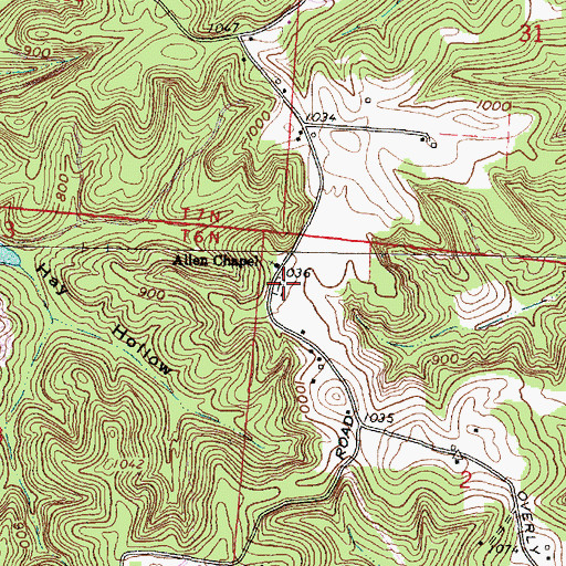 Topographic Map of Allen Chapel Cemetery, OH