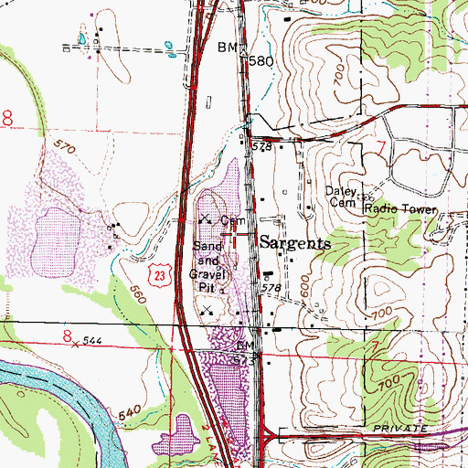 Topographic Map of Barnes Cemetery, OH